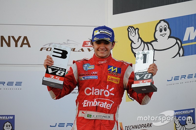 Podium: third place Pietro Fittipaldi, Fortec Motorsports