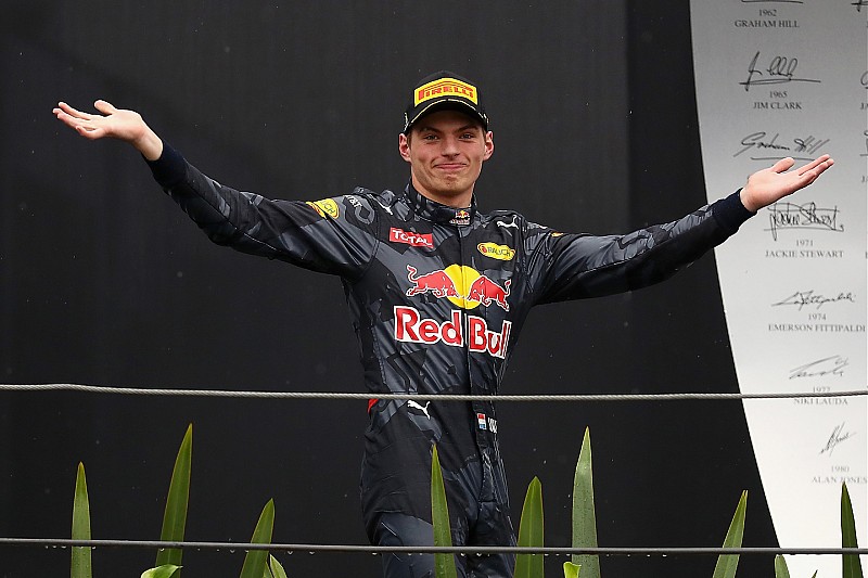 Podium: troisième place pour Max Verstappen, Red Bull Racing