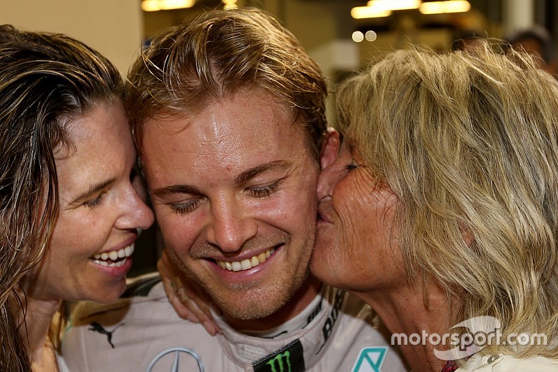 Nico Rosberg, Mercedes AMG F1 celebrates his World Championship with wife Vivian Rosberg and mother 