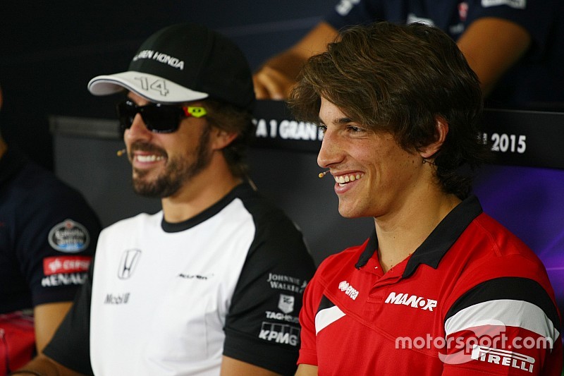 Roberto Merhi, Manor Marussia F1 Team and Fernando Alonso, McLaren in the FIA Press Conference