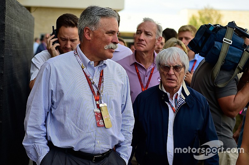 (L to R): Chase Carey, Formula One Group Chairman with Bernie Ecclestone