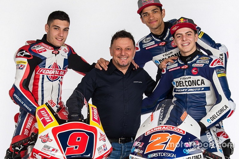 Jorge Martín, Gresini Racing Team y Fabio Di Giannantonio, Gresini Racing Team con Fausto Gresini, T