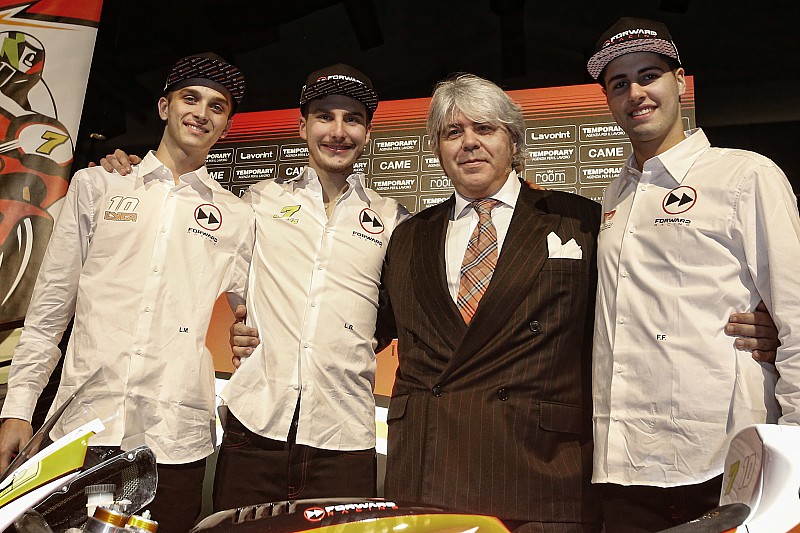 Giovanni Cuzari with Luca Marini, Lorenzo Baldassarri, Forward Racing