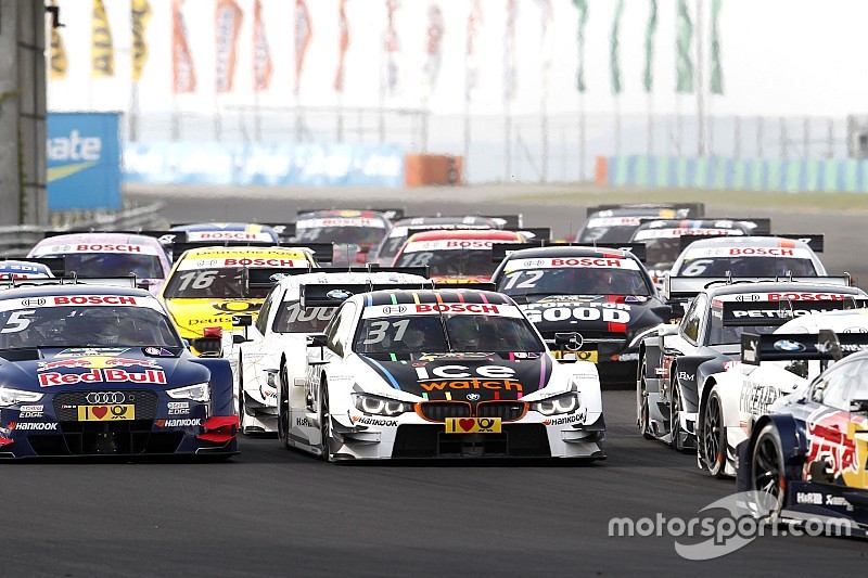 Start action, Tom Blomqvist BMW Team RBM, BMW M4 DTM and Mattias Ekström Audi Sport Team Abt Sportsline, Audi A5 DTM