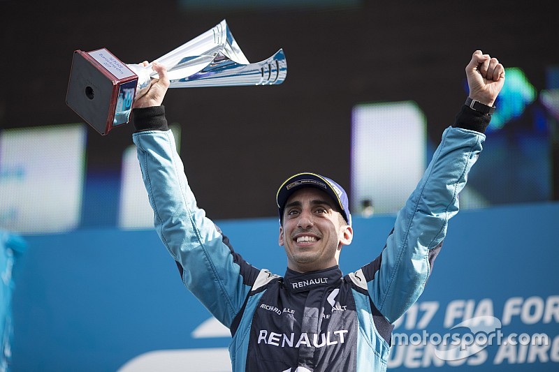 Podium : le vainqueur Sébastien Buemi, Renault e.Dams