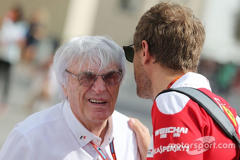 Bernie Ecclestone with Sebastian Vettel, Ferrari