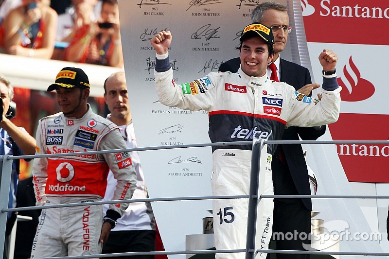 Cuando Pérez superó a los Ferrari para ser segundo en Monza