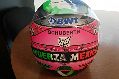 Checo Pérez presentó su casco para el GP de México