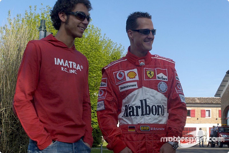 Tempos de Rossi com a Ferrari impressionaram Schumacher