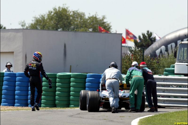 Mark Webber, Minardi, Qualifying, French Grand Prix, Magny Course, France, July 20th 2002.