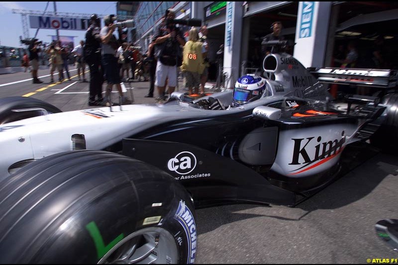 Kimi Raikkonen, McLaren, Qualifying, French Grand Prix, Magny Course, France, July 20th 2002.