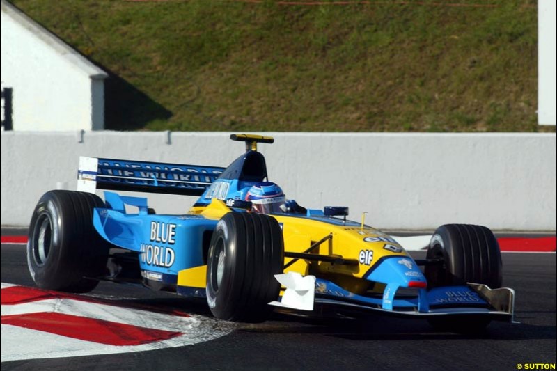 Jarno Trulli, Renault, Qualifying, French Grand Prix, Magny Course, France, July 20th 2002.