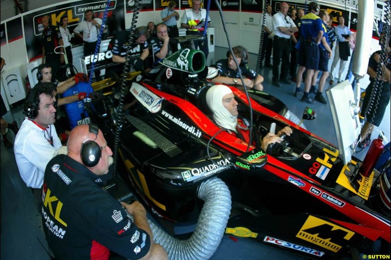 Minardi, Qualifying for the French Grand Prix, Magny Cours, France, July 20th 2002.