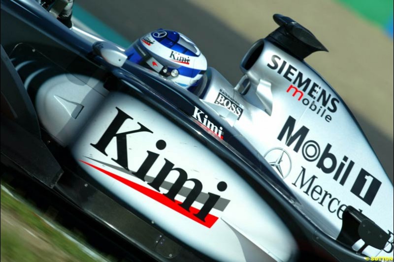 Kimi Raikkonen, McLaren, Qualifying for the French Grand Prix, Magny Cours, France, July 20th 2002.