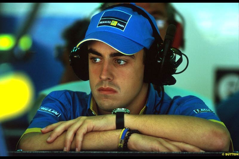 Renault announced Fernando Alonso would partner Jarno Trulli at Renault in 2003. French Grand Prix, Magny Cours, France, July 21st 2002.