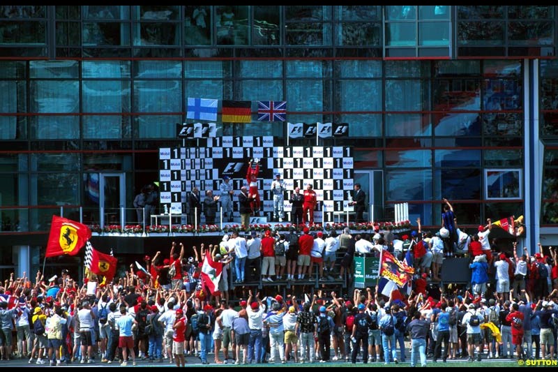 The Podium. French Grand Prix, Magny Cours, France, July 21st 2002.