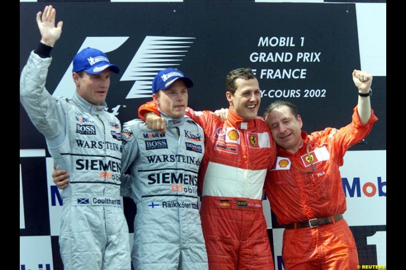 The Podium, French Grand Prix, Magny Cours, France, July 21st 2002