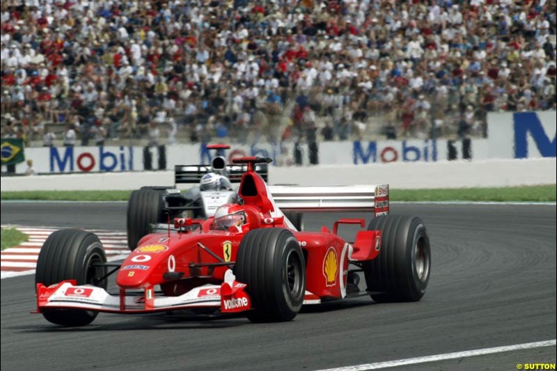 Michael Schumacher, Ferrari, French Grand Prix, Magny Cours, France, July 21st 2002.