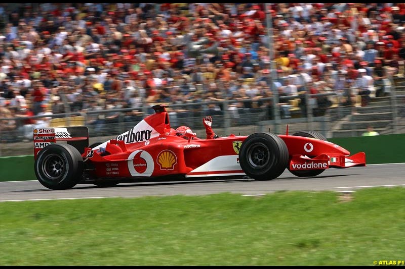 Michael Schumacher, Ferrari. German Grand Prix, Hockenheim, Germany, July 27th 2002.