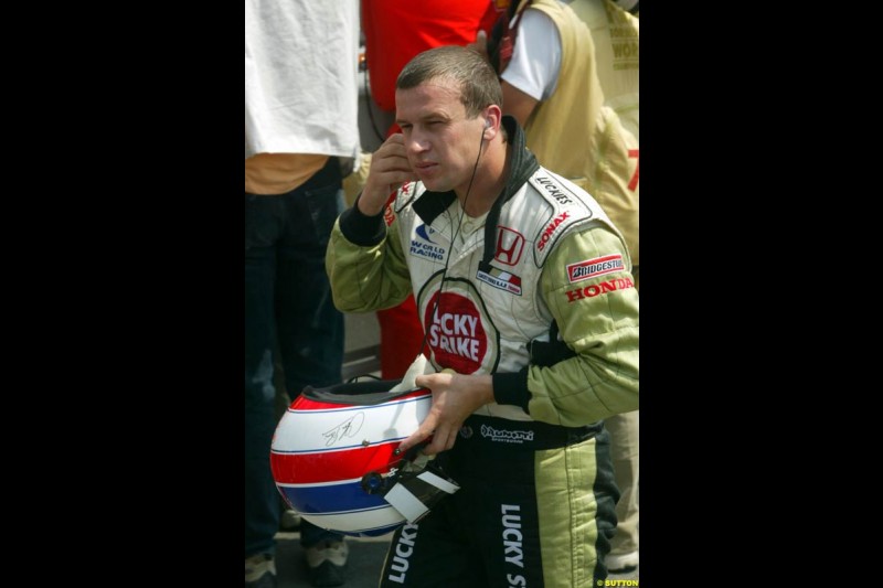 Olivier Panis, British American Racing, during Qualifying. German Grand Prix, Hockenheim, Germany, July 27th 2002.