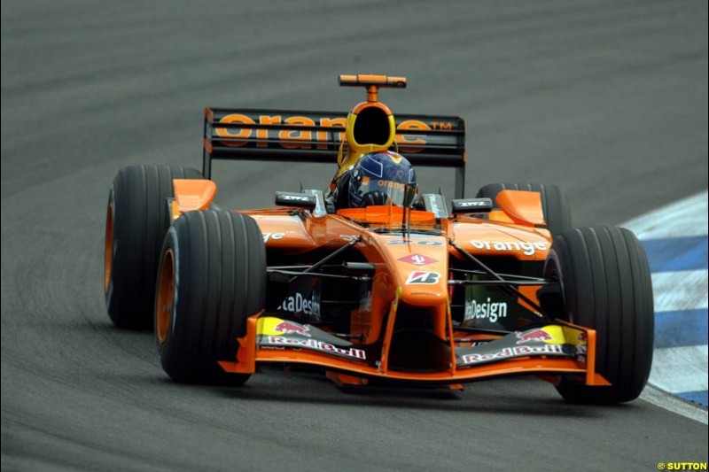 Heizn-Harald Frentzen, Arrows, during Qualifying. German Grand Prix, Hockenheim, Germany, July 27th 2002.