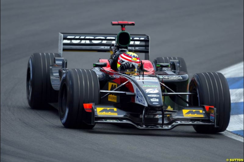 Alex Yoong, Minardi, during Qualfiying. German Grand Prix, Hockenheim, Germany, July 27th 2002.