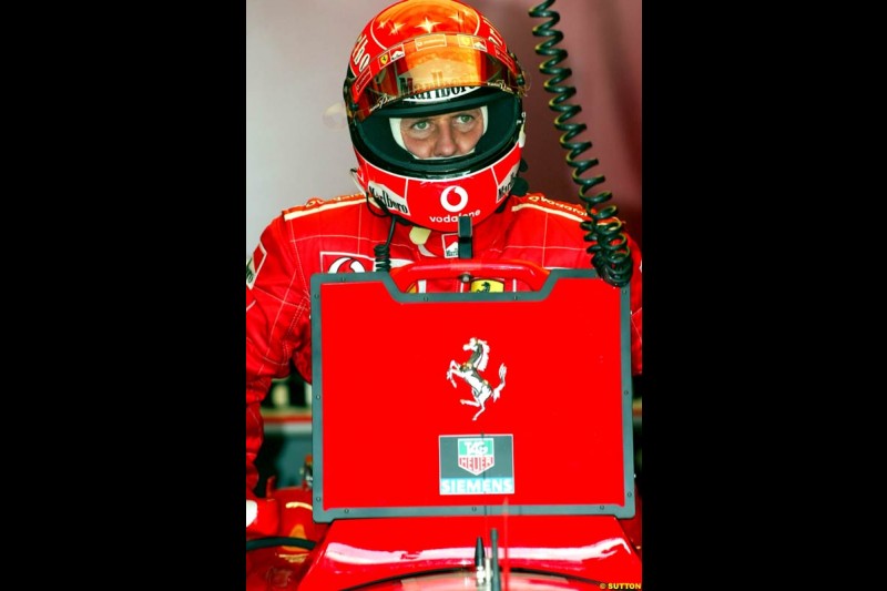 Michael Schumacher, Ferrari. German Grand Prix, Hockenheim, Germany, July 27th 2002.