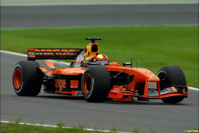 Enrique Bernoldi, Arrows, during Saturday Free Practice. German Grand Prix, Hockenheim, Germany, July 27th 2002.