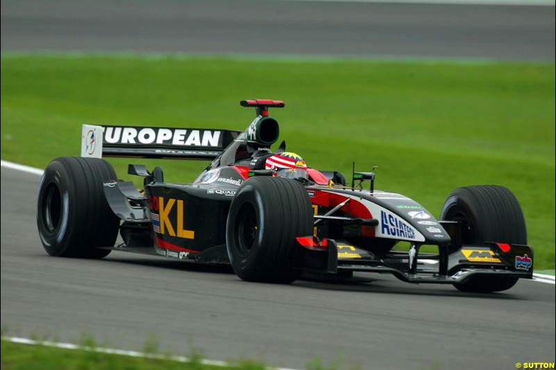 Alex Yoong, Minardi, during Saturday Free Practice. German Grand Prix, Hockenheim, Germany, July 27th 2002.