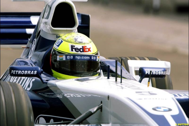 Ralf Schumacher, Williams, during Friday free practice for the Hungarian Grand Prix, Hungaroring, Hungary, August 16 2002.