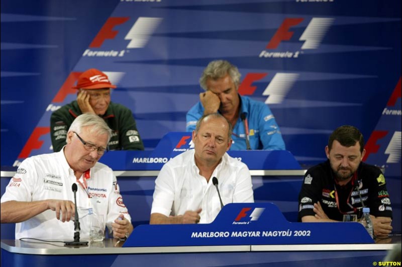 Friday's Press Conference, Hungarian Grand Prix, Hungaroring, Hungary, August 16 2002.