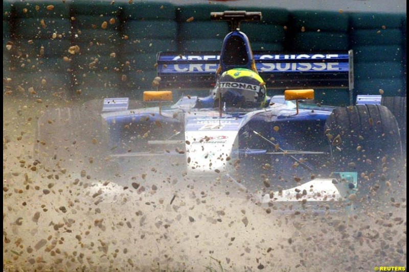 Felipe Massa, Sauber, during Friday free practice for the Hungarian Grand Prix, Hungaroring, Hungary, August 16 2002.