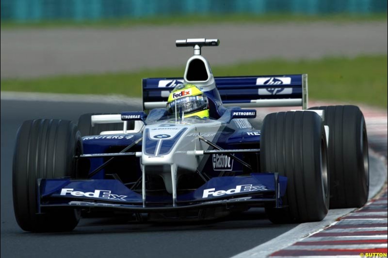 Ralf Schumacher, Williams, during Saturday free practice, Hungarian Grand Prix, Budapest, August 17 2002.