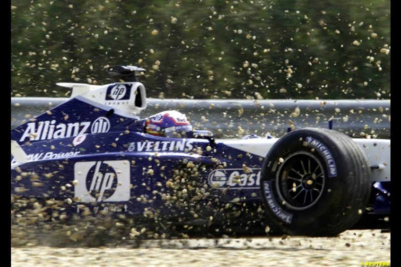 Juan Pablo Montoya, Williams, during Saturday free practice, Hungarian Grand Prix, Budapest, August 17 2002.