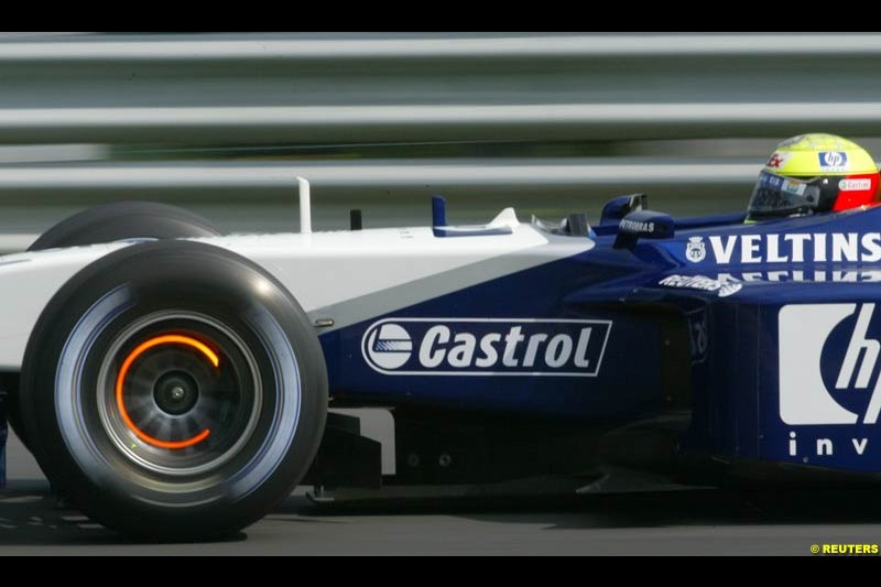 Ralf Schumacher, Williams, during Saturday free practice, Hungarian Grand Prix, Budapest, August 17 2002.