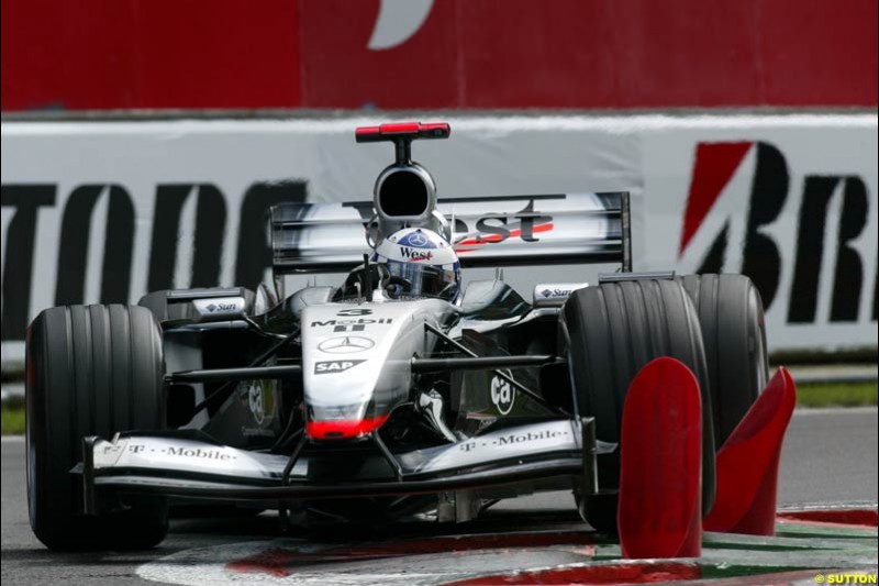 David Coulthard, McLaren, during Qualifying. Belgian Grand Prix, Spa-Francorchamps, Belgium, August 31st 2002.