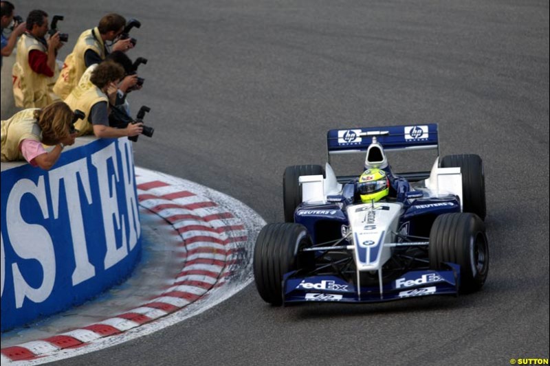 Ralf Schumacher, Williams, during Qualifying. Belgian Grand Prix, Spa-Francorchamps, Belgium, August 31st 2002.