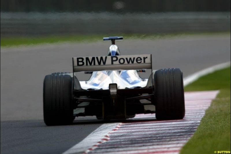 A Williams during Qualifying. Belgian Grand Prix, Spa-Francorchamps, Belgium, August 31st 2002.