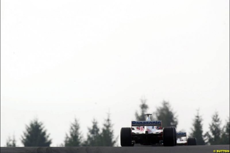 A Toyota during Saturday Free Practice. Belgian Grand Prix, Spa-Francorchamps, Belgium, August 31st 2002.