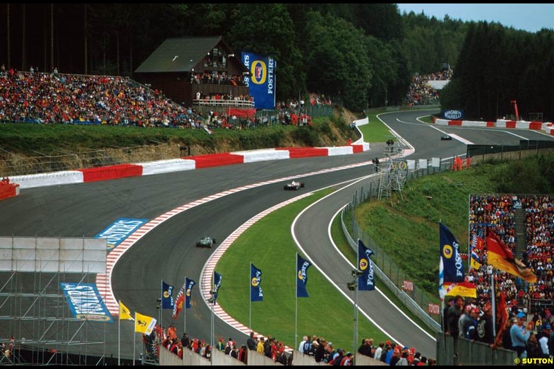 Eau Rouge. Belgian Grand Prix, Spa-Francorchamps, Belgium, September 1st 2002. 
