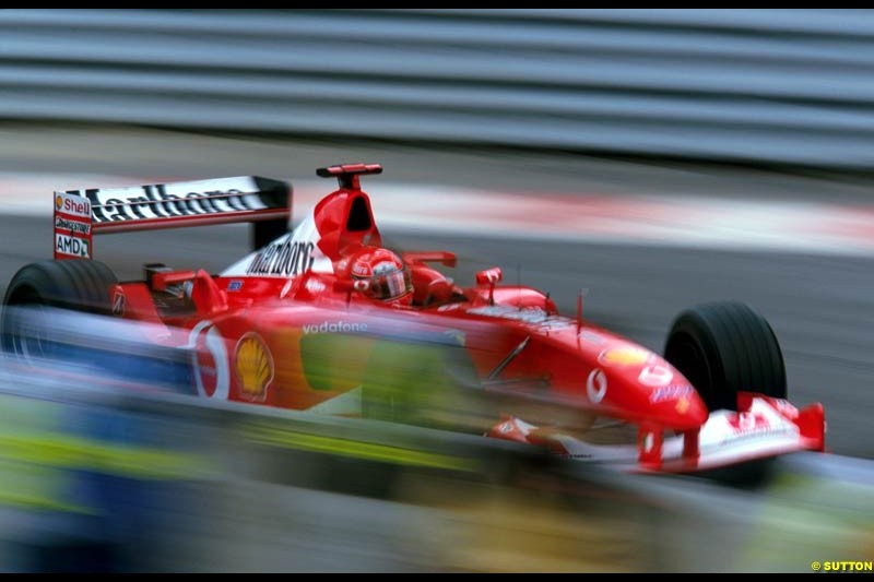 Michael Schumacher, Ferrari. Belgian Grand Prix, Spa-Francorchamps, Belgium, September 1st 2002. 
