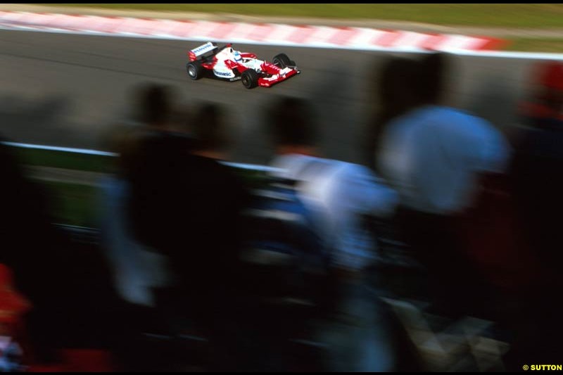 Mika Salo, Toyota. Belgian Grand Prix, Spa-Francorchamps, Belgium, September 1st 2002.