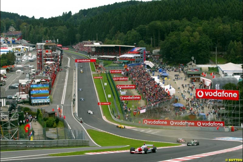 Eau Rouge. Belgian Grand Prix, Spa-Francorchamps, Belgium, September 1st 2002.