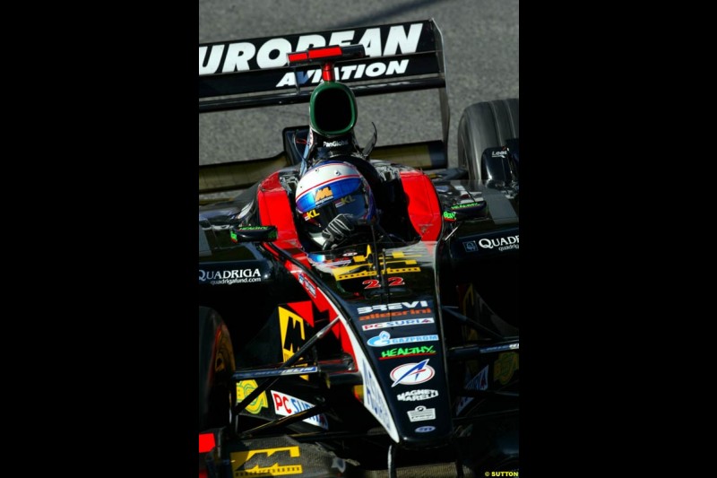 Anthony Davidson, Minardi, during Sunday Warmup. Belgian Grand Prix, Spa-Francorchamps, Belgium, September 1st 2002.