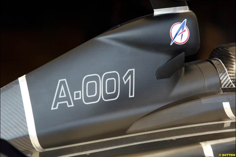 A model of the proposed 2004 Asiatech Formula 1 car. Italian Grand Prix, Monza, Italy. September 14th 2002.