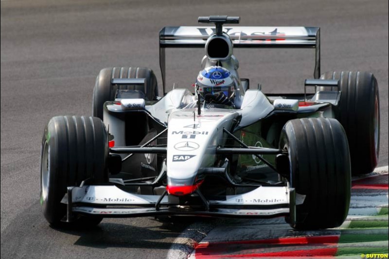 Kimi Raikkonen, McLaren, during Qualifying. Italian Grand Prix, Monza, Italy. September 14th 2002.