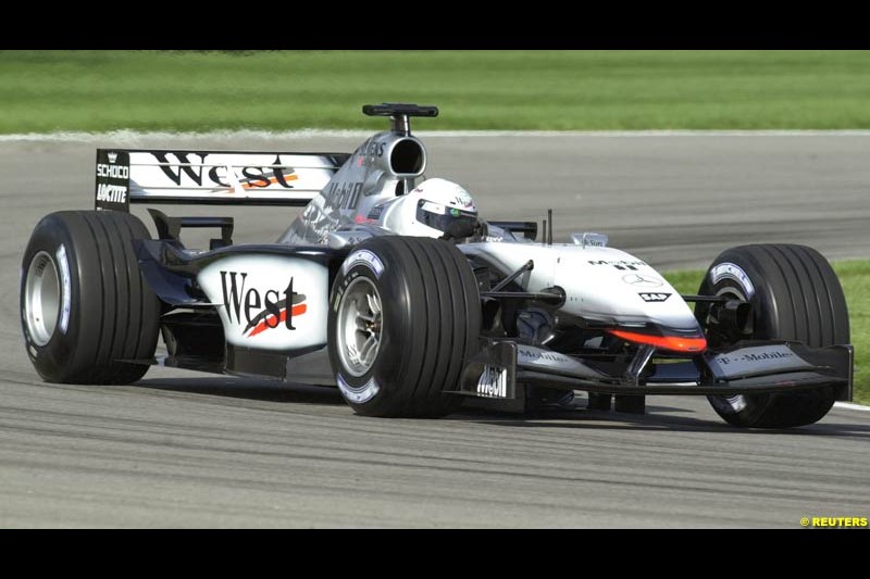 Sarah Fischer in the McLaren. Friday Free Practice, United States GP, Indianapolis, September 27th 2002.