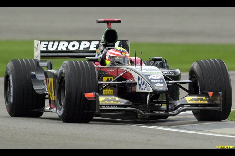 Alex Yoong, Minardi, Friday Free Practice, United States GP, Indianapolis, September 27th 2002.