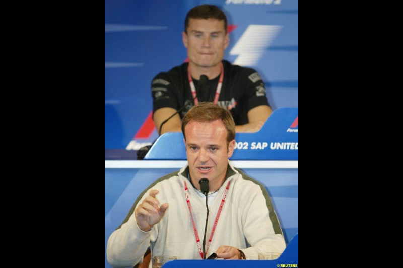 Thursday's press conference. United States GP, Indianapolis, United States. September 26th 2002. 
