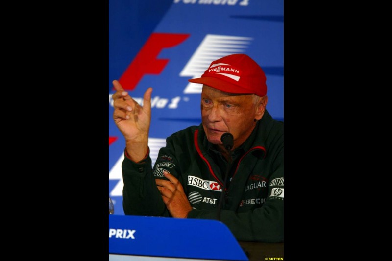 Thursday's press conference. United States GP, Indianapolis, United States. September 26th 2002.